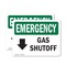 Signmission Gas Shutoff (Down Arrow) With Symbol, 5 in W x Rectangle, Vinyl Decal OS-2PACK-EM-D-35-L-10387 - alternate 1
